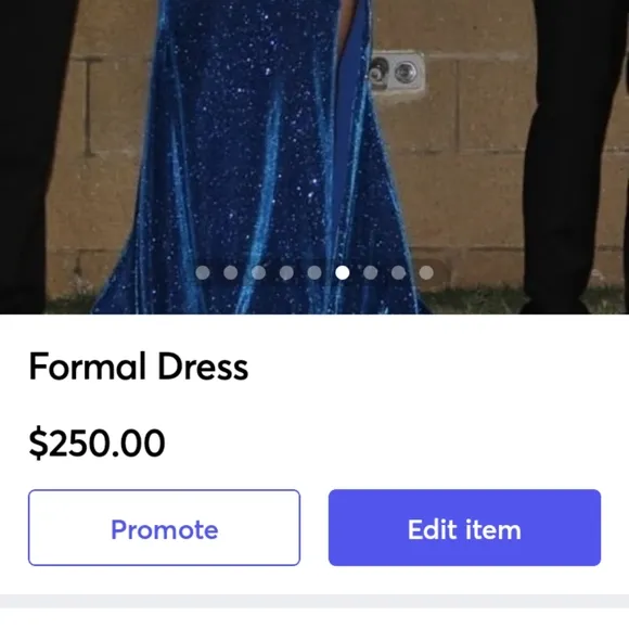 Elegant Blue Formal Prom Dress &amp; Clear Heel Shoes