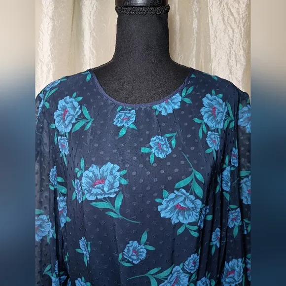 Eloquii Draper James Floral Print Swiss Dot Dress Size 18