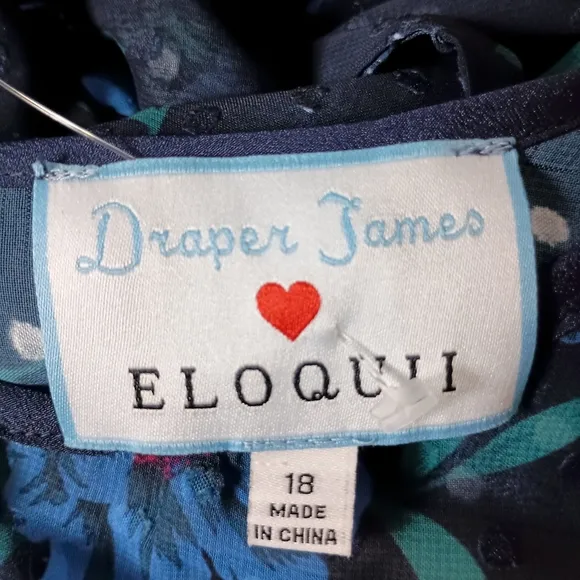 Eloquii Draper James Floral Print Swiss Dot Dress Size 18