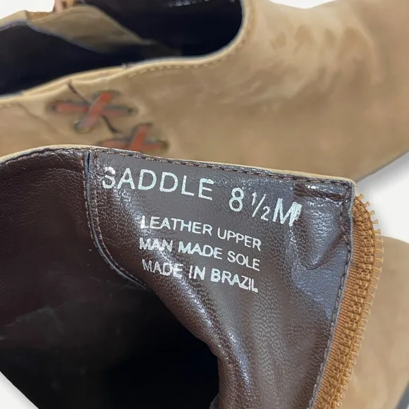 Etienne Aigner Tan Suede Side Lace Ankle Booties
