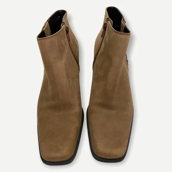 Etienne Aigner Tan Suede Side Lace Ankle Booties