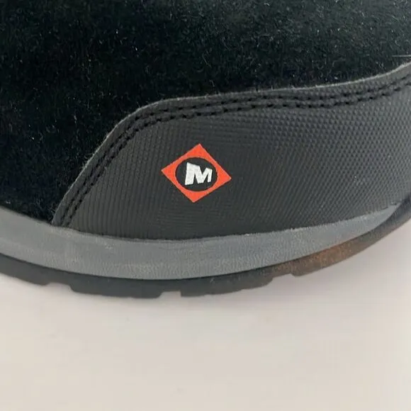 EUC Merrell Work Jungle Moc Steel Toe Shoes Size 10M Black Suede Slip On