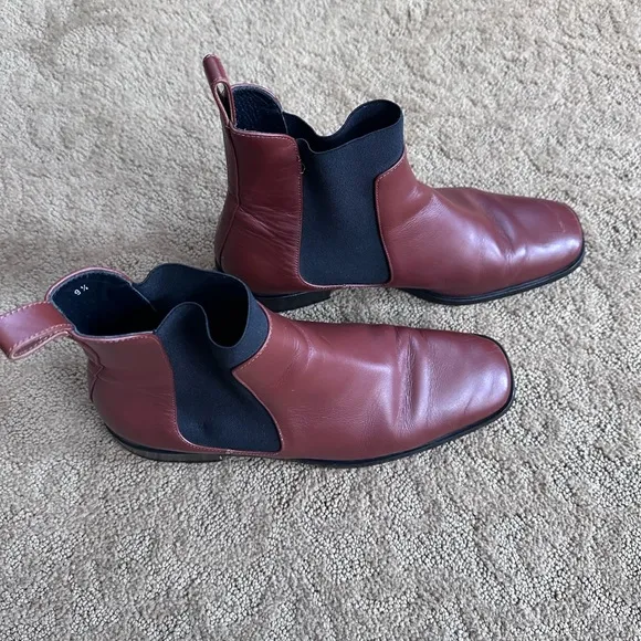 Everlane Brown Ankle Boots Booties with Elastic Panels