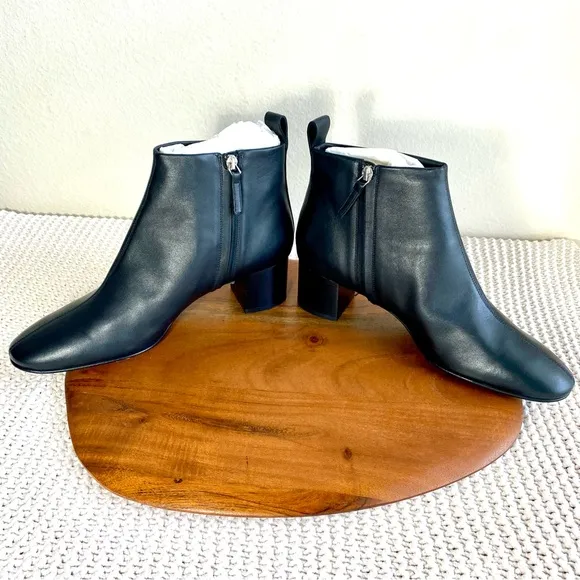 Everlane Women's Black Leather Ankle Day Boot Booties With Box
