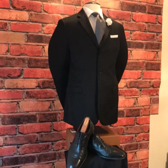Express Black 3 Buttons Coat