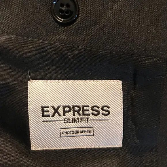 Express Black 3 Buttons Coat
