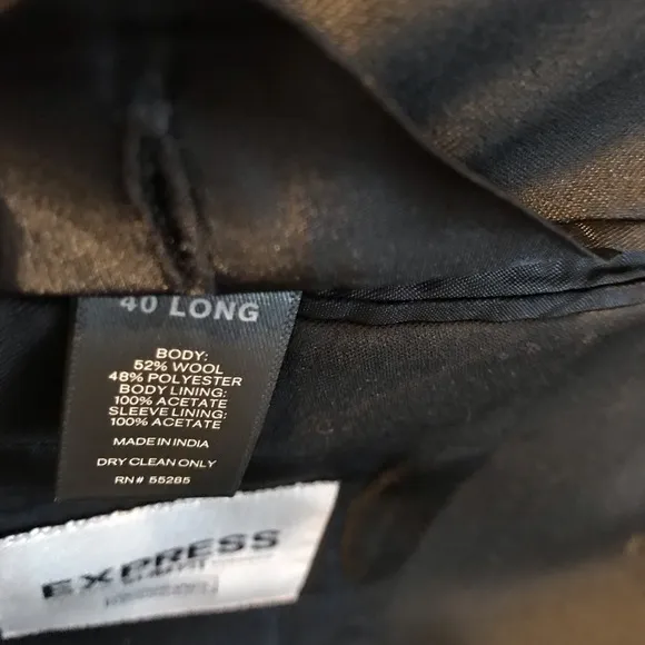 Express Black 3 Buttons Coat