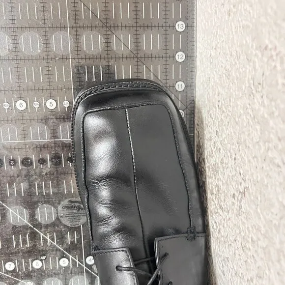 F By John Fluevog Men Size 9 Black Leather Square Toe Lace Up Derby Dress Shoes