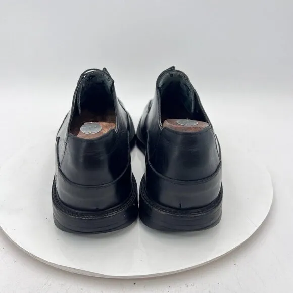 F By John Fluevog Men Size 9 Black Leather Square Toe Lace Up Derby Dress Shoes