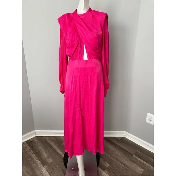 FARM RIO Draped Satin Maxi Dress