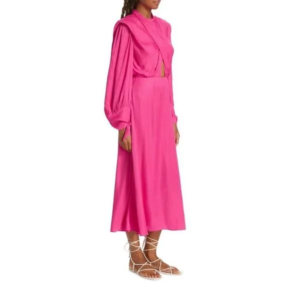 FARM RIO Draped Satin Maxi Dress