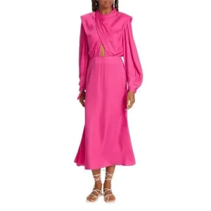 FARM RIO Draped Satin Maxi Dress