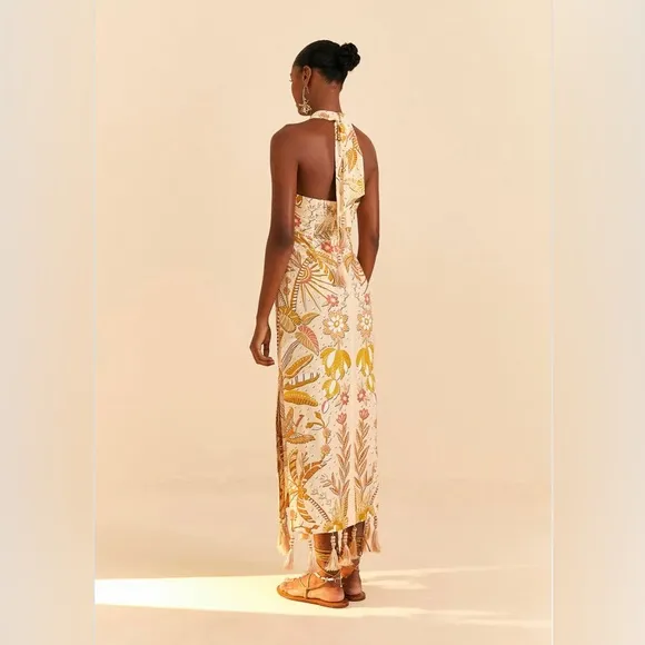 Farm Rio Sand Jungle Chic Midi Dress