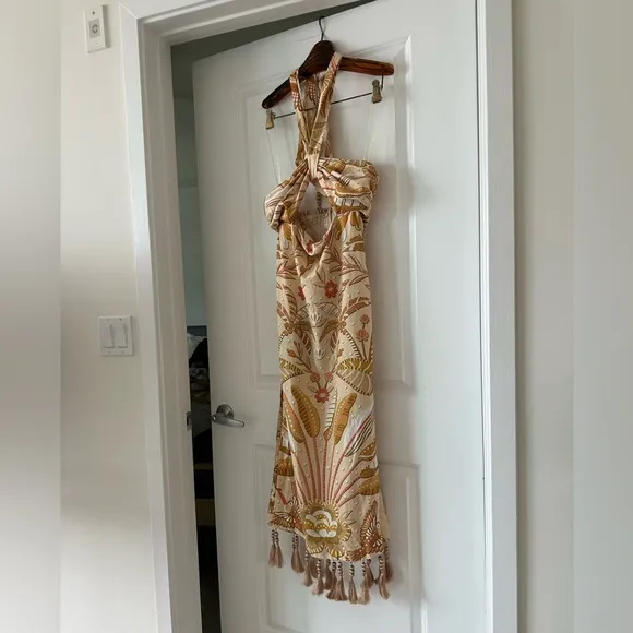 Farm Rio Sand Jungle Chic Midi Dress