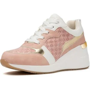 Fashion Wedge Heeled Sneakers for Women W142-pink