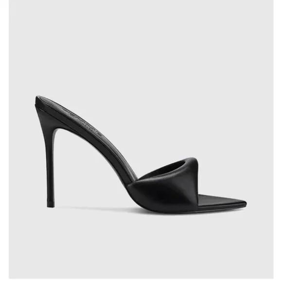 Femme LA Los Angeles Saint slipper black sandals high heels shoes Revolve Sz 7