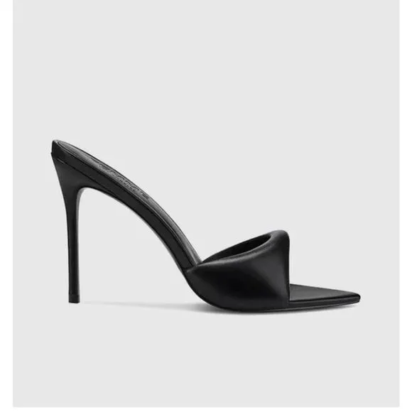 Femme LA Los Angeles Saint slipper black sandals high heels shoes Revolve Sz 7