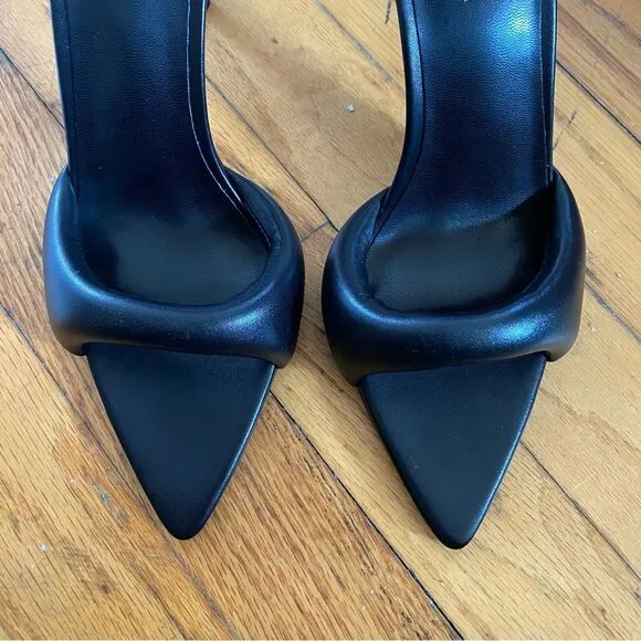 Femme LA Los Angeles Saint slipper black sandals high heels shoes Revolve Sz 7