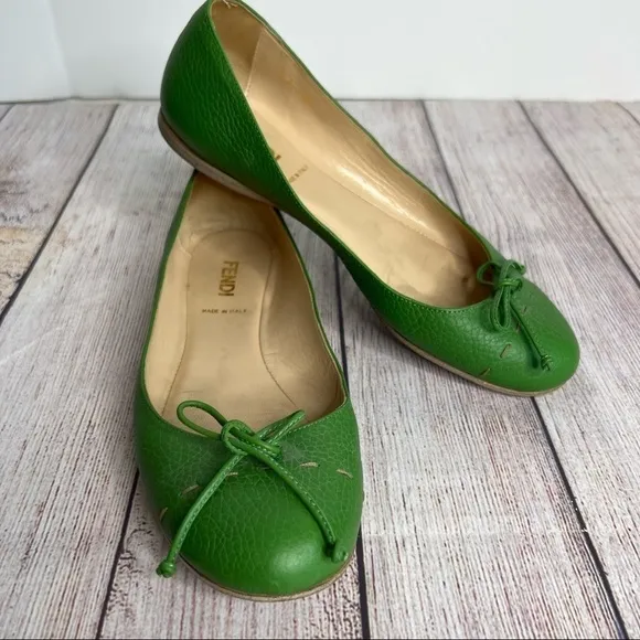 FENDI Green Ballet Shoes 37