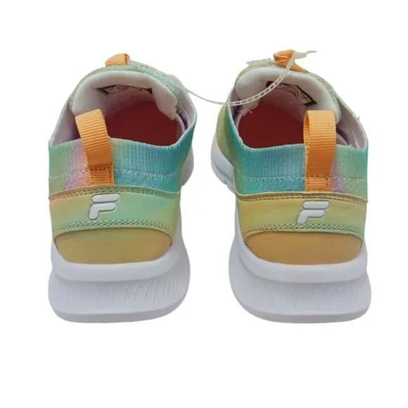 Fila Peach Tie Dye Jogger Sz 9.5 Faux Lace Sneaker SLIP-On Skyway Athletic Nurse