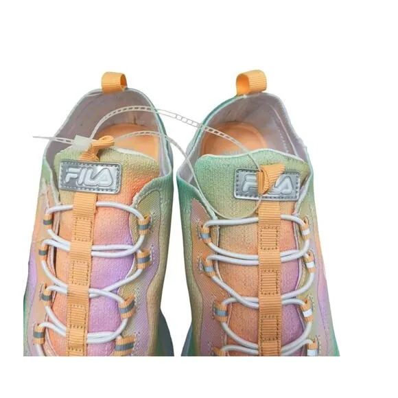 Fila Peach Tie Dye Jogger Sz 9.5 Faux Lace Sneaker SLIP-On Skyway Athletic Nurse
