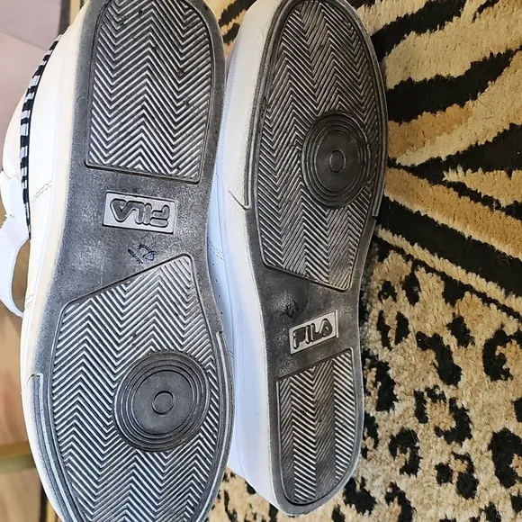 FILA, White, Black, High-Top, Sneakers, Zebra, Women's, Vintage, Casual, Street
