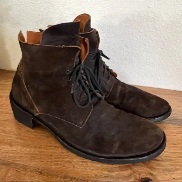 Fiorentini   Baker Brawn Suede Lace up Boots Size 10