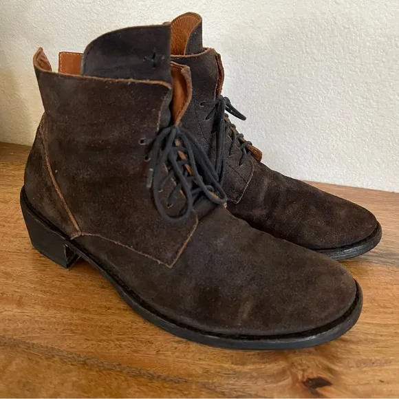 Fiorentini   Baker Brawn Suede Lace up Boots Size 10