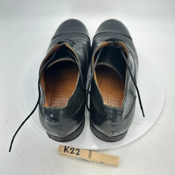 Fiorentini   Baker Men Size EU 43 US 10 Black Leather Cap Toe Oxford Dress Shoes