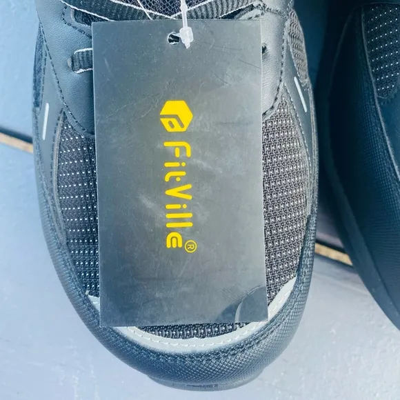 FitVille Extra Wide Steel Toe Work Shoes for Men, Waterproof Composite Leather.