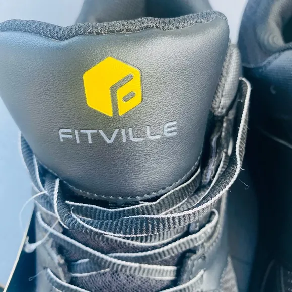 FitVille Extra Wide Steel Toe Work Shoes for Men, Waterproof Composite Leather.