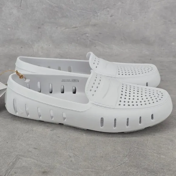 Floafers Water Shoes Mens Size 10 Country Club Drivers Bright White Grey