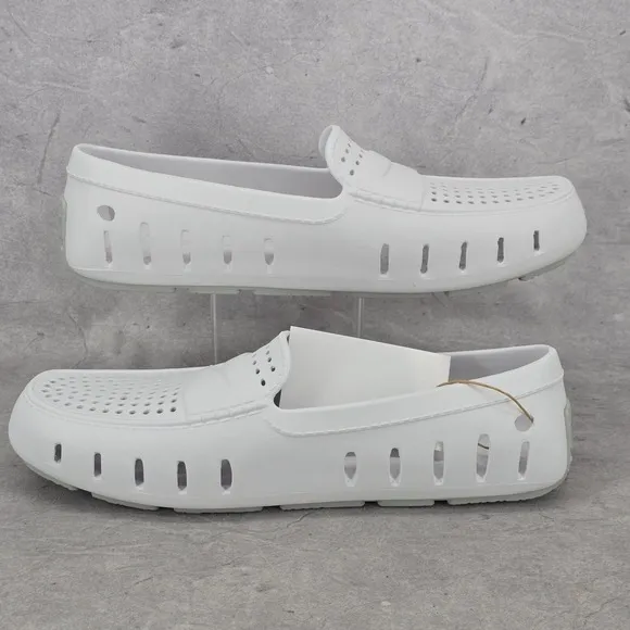 Floafers Water Shoes Mens Size 10 Country Club Drivers Bright White Grey
