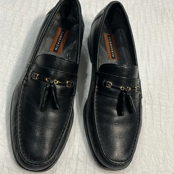 FLORSHEIM loafer Men's Tassel Black Loafer gold trip leather men’s 10 size used