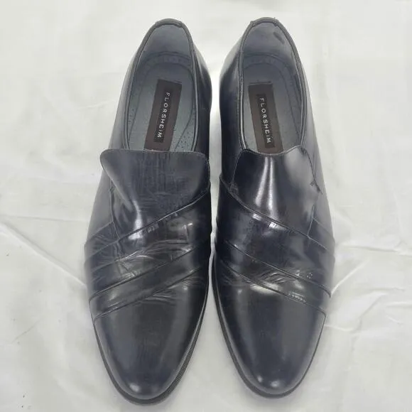 Florsheim Men's Black Leather Slip-On Classic Dress Shoes Size 9.5D