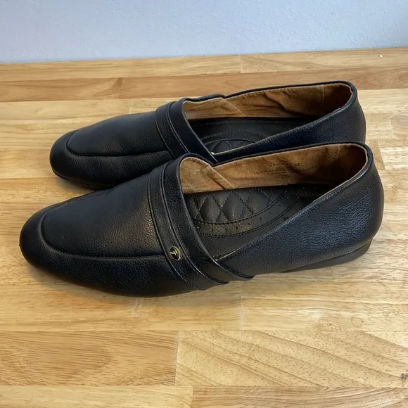 Florsheim Men’s Black Leather Slippers/Driving Shoes