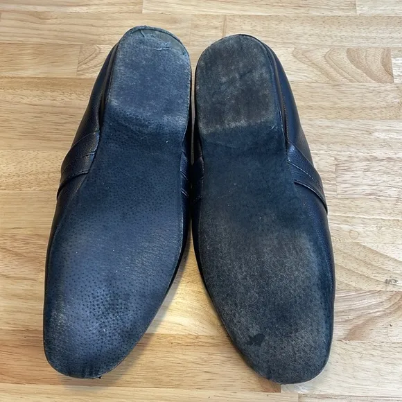 Florsheim Men’s Black Leather Slippers/Driving Shoes