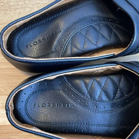 Florsheim Men’s Black Leather Slippers/Driving Shoes