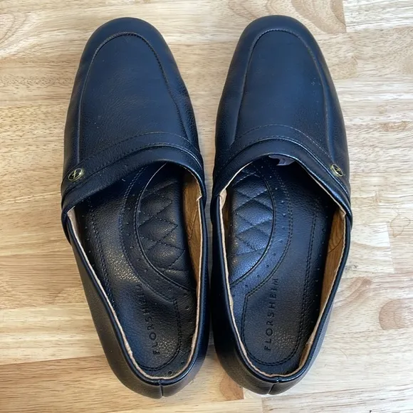 Florsheim Men’s Black Leather Slippers/Driving Shoes