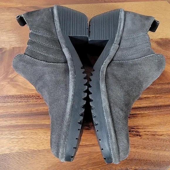 FLY London Wate Suede Low Ankle Slip-on Booties Shoes Size 38