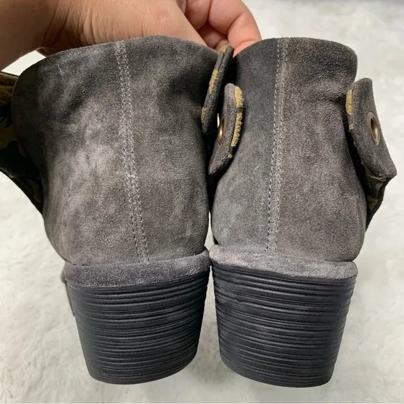 Fly London Women's Yebi Suede Wedge Gray Ankle Leather Boot Shoes Size 41
