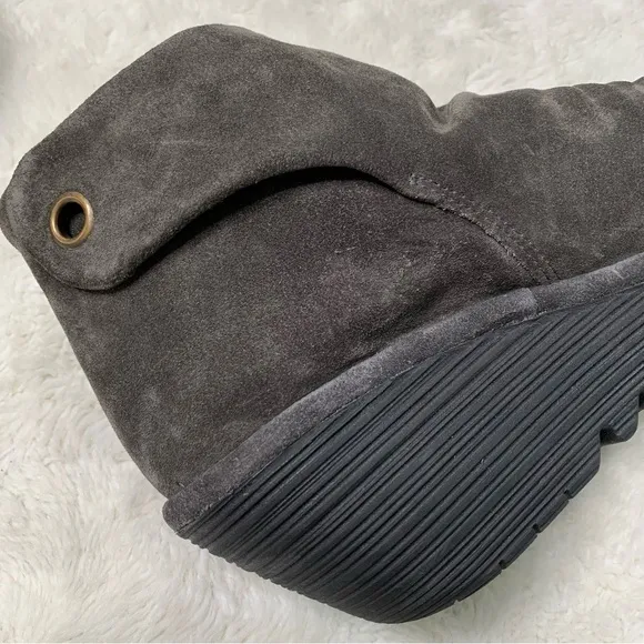 Fly London Women's Yebi Suede Wedge Gray Ankle Leather Boot Shoes Size 41