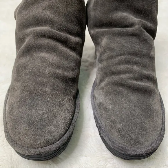 Fly London Women's Yebi Suede Wedge Gray Ankle Leather Boot Shoes Size 41