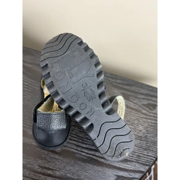 Fly London Yall Platform Wedge Sandals Shoes Size 36 Black