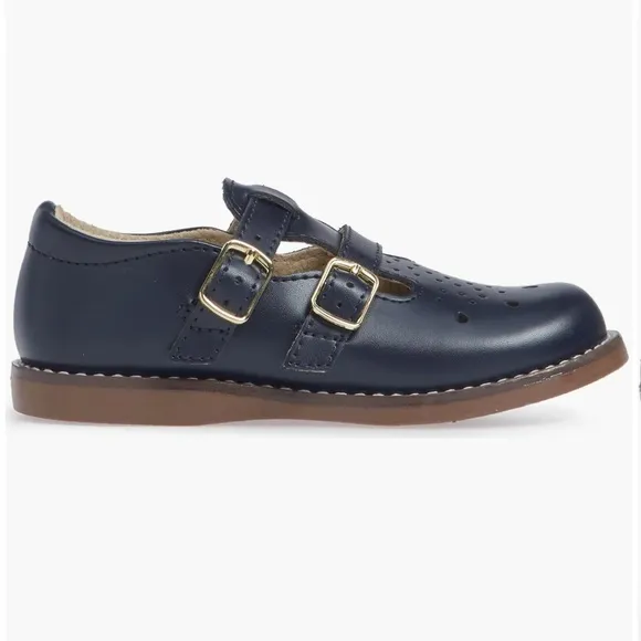 FOOTMATES Navy Double Buckle Toddler Shoes NEW