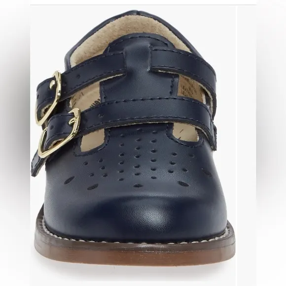 FOOTMATES Navy Double Buckle Toddler Shoes NEW
