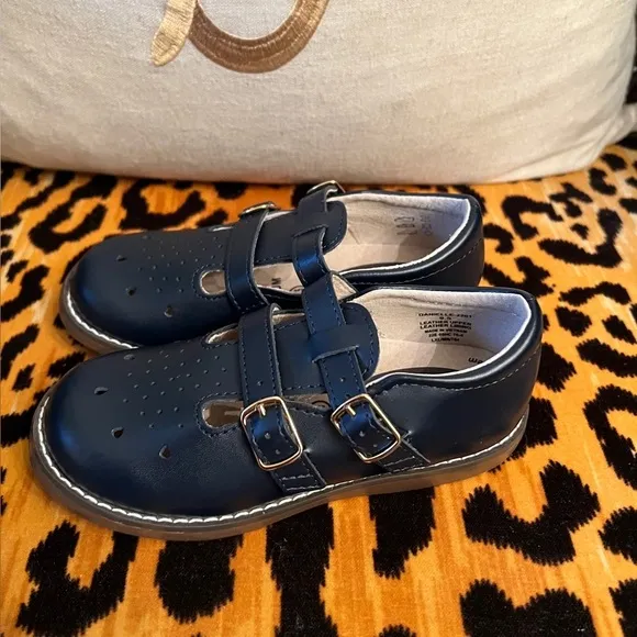 FOOTMATES Navy Double Buckle Toddler Shoes NEW