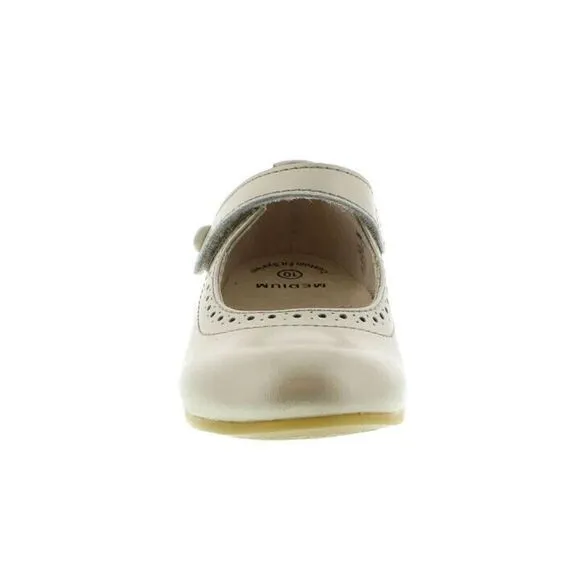 FootMates Emma 3104 Mary Jane Girls US 9.5 Soft Gold Leather Dress Shoes ZPO694