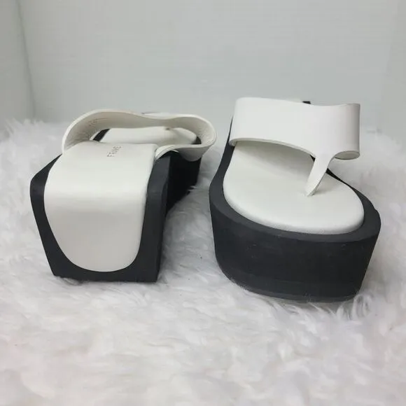 Frame Le Ocean Womens Sandals Size 7 Modern Chunky Wedge Platform Thong Shoes