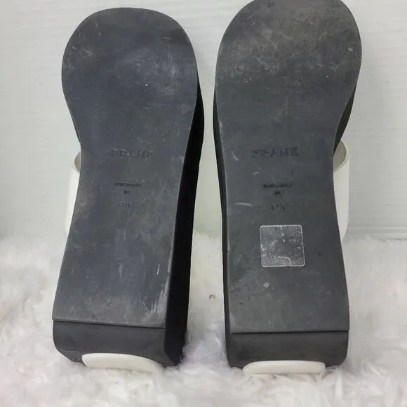 Frame Le Ocean Womens Sandals Size 7 Modern Chunky Wedge Platform Thong Shoes